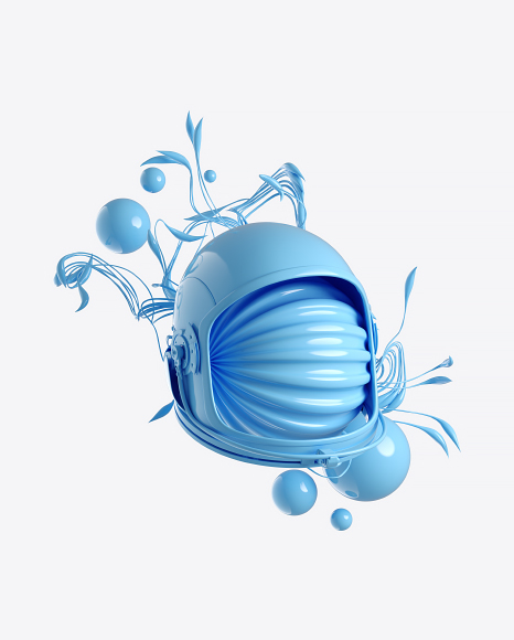 Abstract Set with Space Helmet PNG