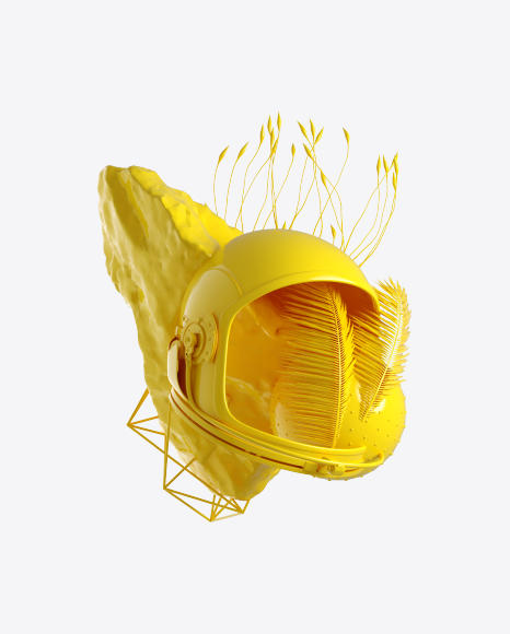 Abstract Set with Space Helmet PNG