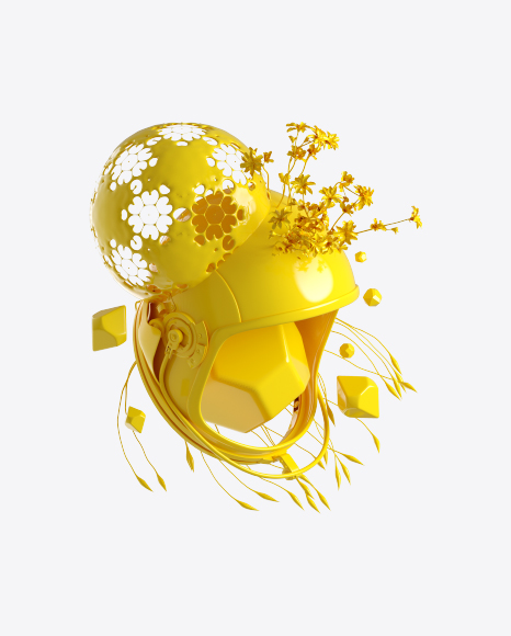 Abstract Set with Space Helmet PNG