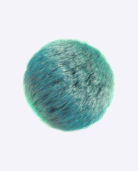 Turquoise Fur Sphere PNG