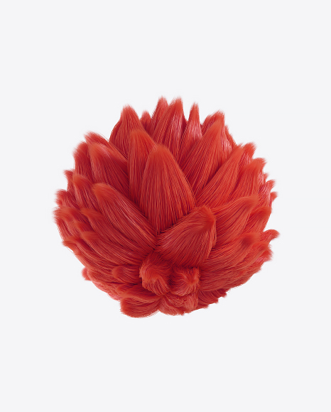 Red Fur Sphere PNG