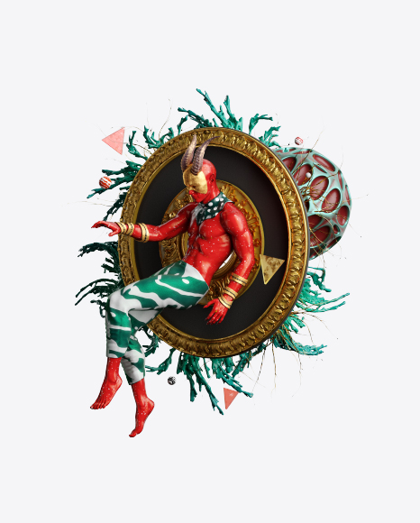 Abstract Set with Demon Body PNG