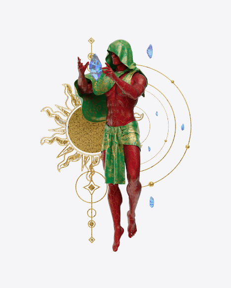 Mystical Set with Man PNG