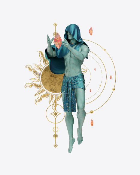 Mystical Set with Man PNG