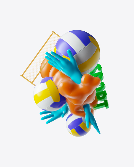 Abstract Volleyball Set