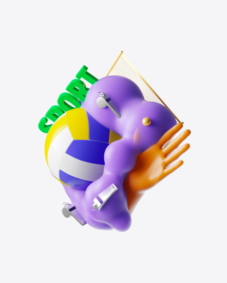 Abstract Volleyball Set