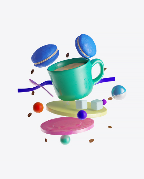 Abstract Cafe Set PNG