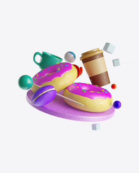 Abstract Cafe Set PNG