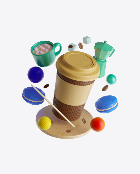 Abstract Cafe Set PNG