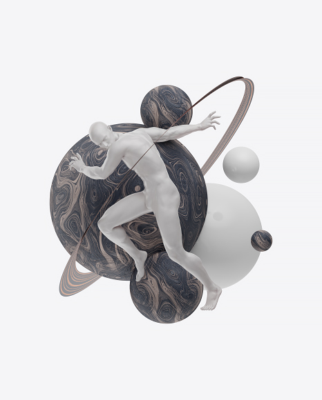 Abstract Set with Male Body PNG