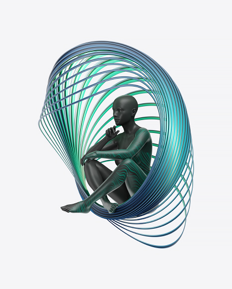 Abstract Set with Female Body PNG