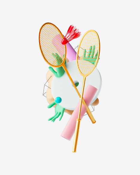 Abstract Badminton Set