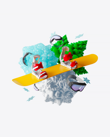 Abstract Snowboarding Set