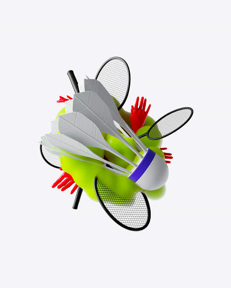 Abstract Badminton Set
