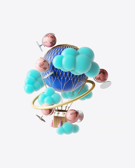 Abstract Hot Air Balloon Set