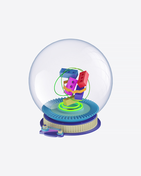 Glass Sphere w/ Abstract Shapes